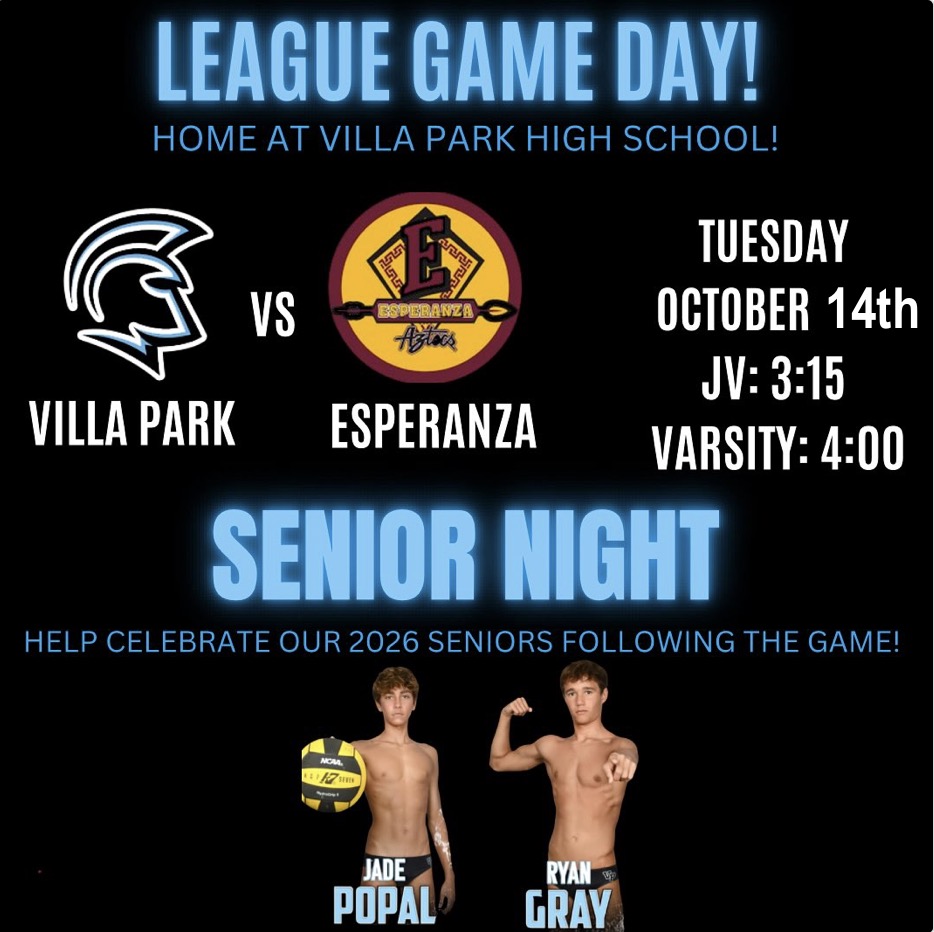 COME SUPPORT OUR BOYS IN THEIR LEAGUE GAME AT HOME AS THEY PLAY ESPERANZA!! JV PLAYS AT 3:15 AND VARSITY PLAYS AT 4:00!! BE SURE TO SUPPORT OUR SENIORS AND JOIN US AFTER THE GAME FOR SENIOR NIGHT 💙💙🖤🖤
