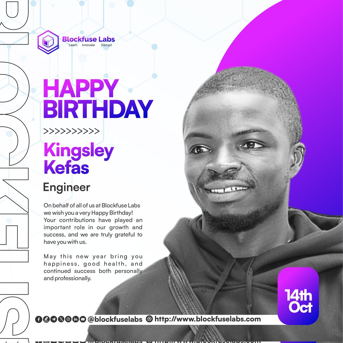 scarfacedoteth's tweet image. Happy Birthday to @0xkingkc 🎉

An engineer who keeps things running smoothly and builds with heart @blockfuselabs

Much appreciation to your work, energy, and commitment to keep pushing @Blockfuse_Labs forward

Keep shining and keep building, keep winning

#Web3 #HappyBirthday