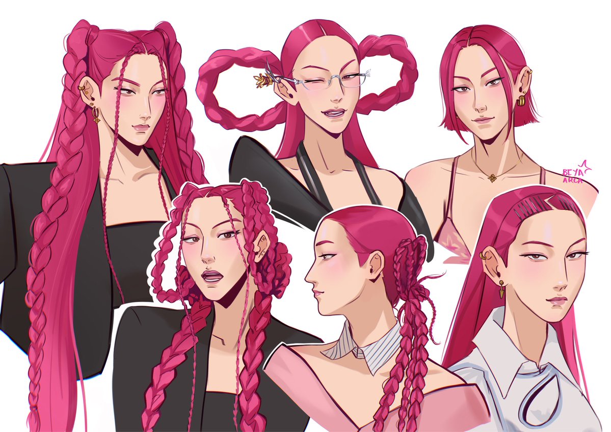 every Audrey Nuna’s hairstyle during promo, also have to do Mira in May’s hair 🩷

#kpopdemonhunters #mira