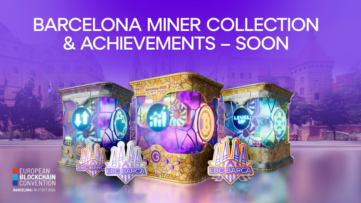 GoMining_token's tweet image. New city, new drop: Barcelona Digital Miners 🇪🇸
GoMining is heading to #EBC11 with something truly limited.
🕹️ Win exclusive Barcelona miners by playing our games on site and from October 15, unlock Barcelona Achievements that stay with your miner forever.
💎 Collectible.…