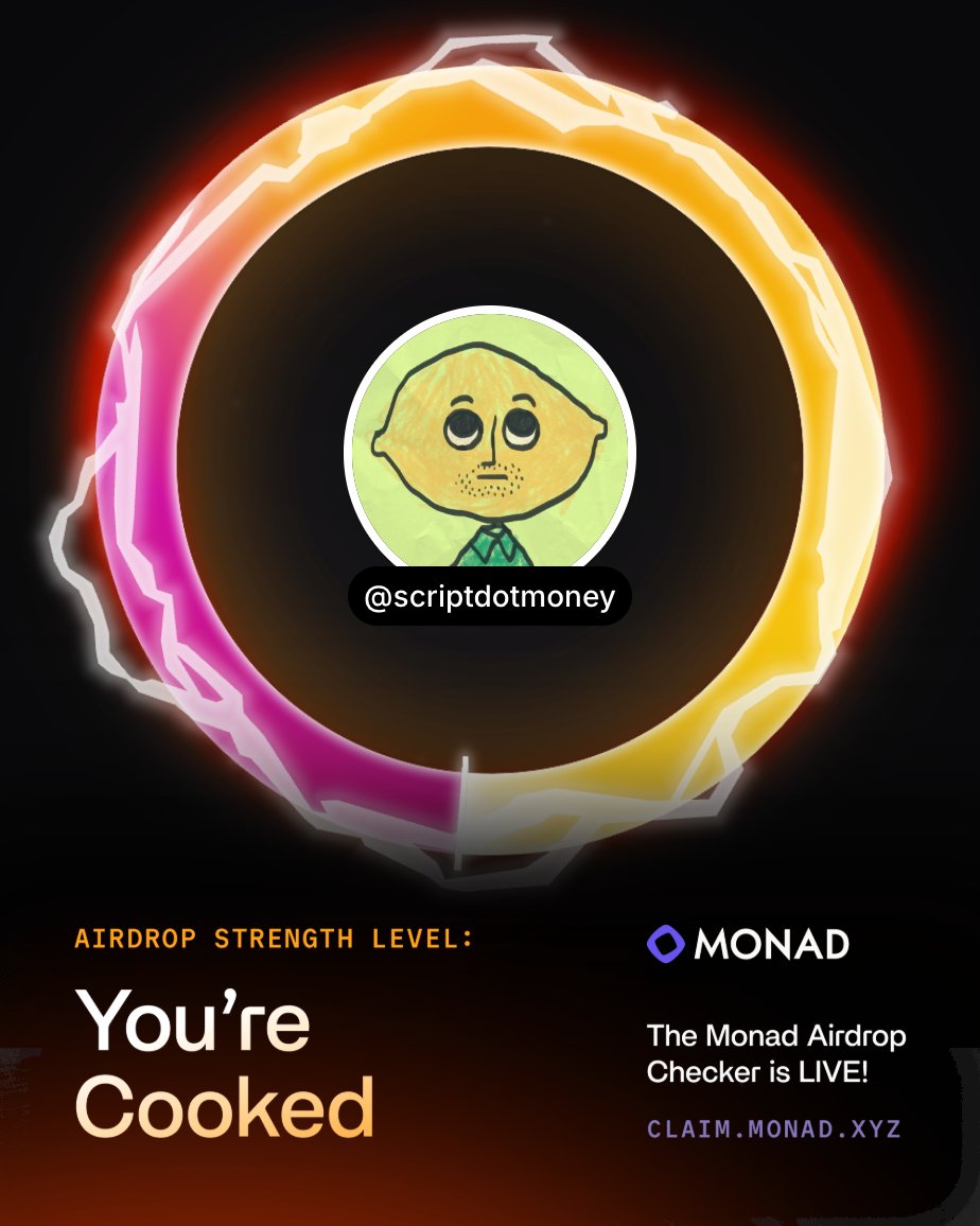 scriptmoney's tweet image. 作为一个和 monad 没有对齐的小黑子，能给这几百U不错了😂