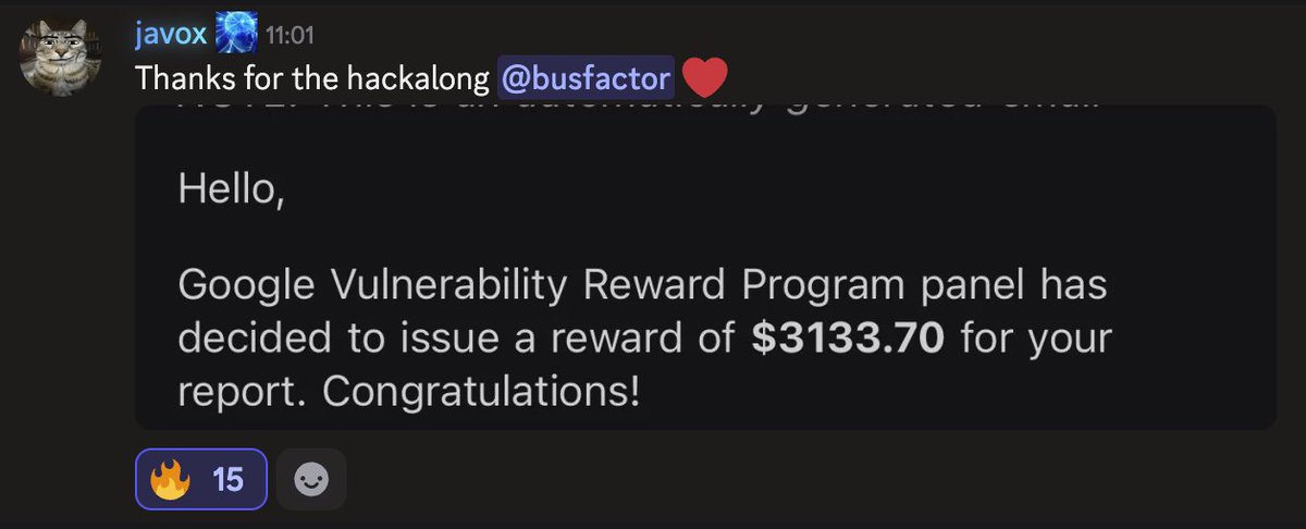Though cliché, the saying "If you want to go fast, go alone. If you want to go far, go together." fits bug bounty collaboration well 🤷‍♂️

<a href="/javoriuski/">Javox</a> is crushing it