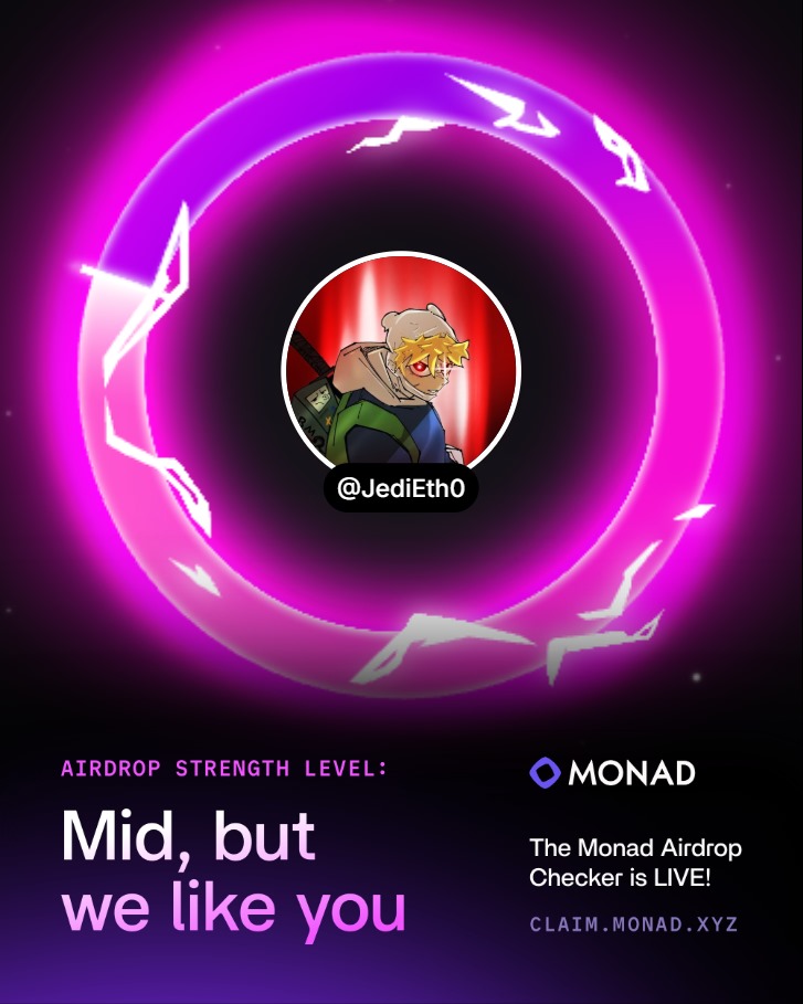 Thank you <a href="/monad/">Monad (mainnet arc)</a> 
Lets see how this goes💜