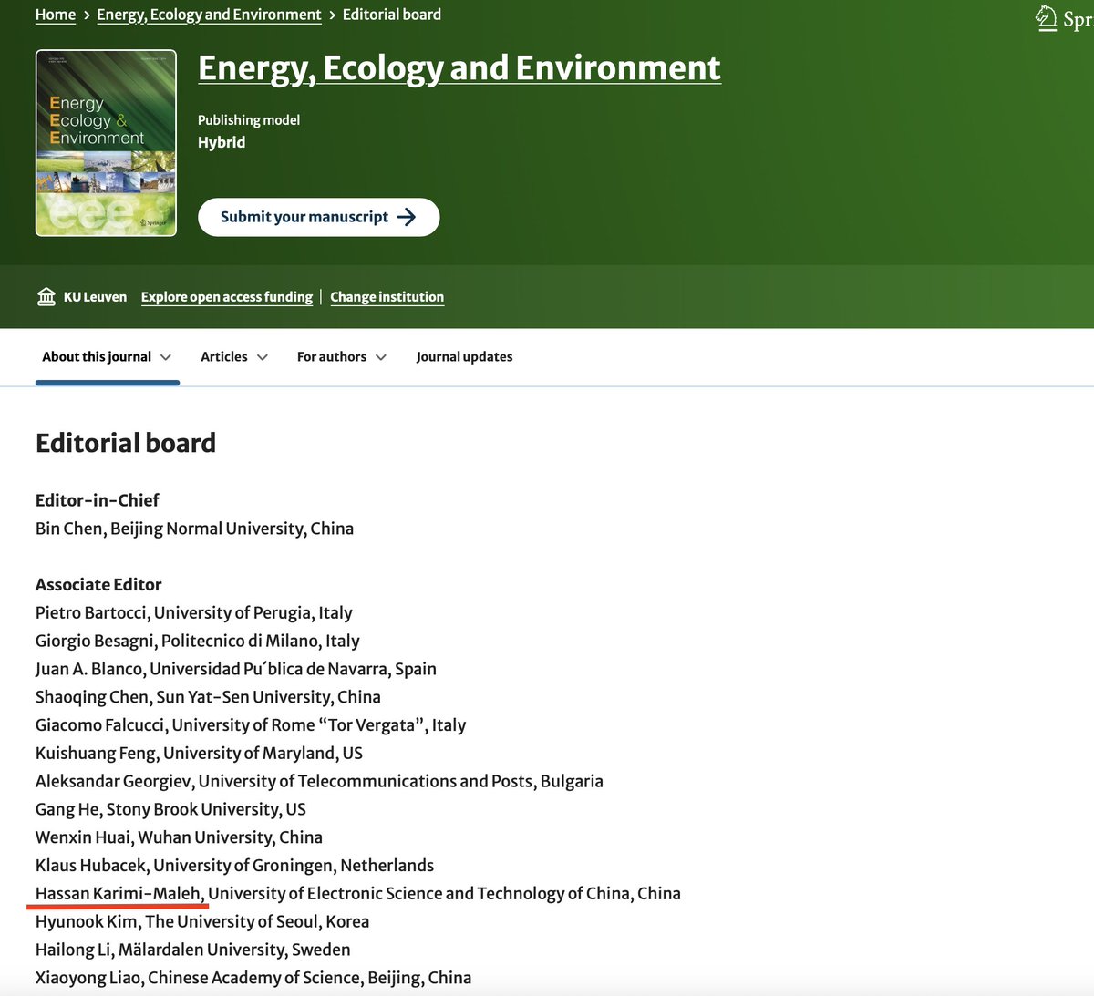 The highly corrupt editor and #papermill #fraud Hassan Karimi-Maleh loses another paper due to a retraction, nr. 12 for this fraud! Yet he remains an editor for <a href="/SpringerNature/">Springer Nature</a>. Why?? <a href="/TimKersjes/">Tim Kersjes</a> when will <a href="/NaturePortfolio/">Nature Portfolio</a> act and kick him out? He is a major fraud!!!!