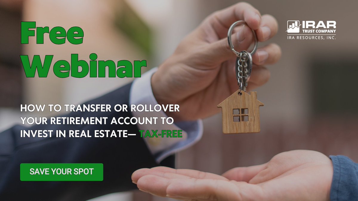 IRA_Resources's tweet image. Only 1 week to go! Don’t let your old 401(k) sit idle while time passes you by. Roll it into a real estate IRA tax-free and start building wealth today. Register now!  hubs.ly/Q03HS-JG0

#SelfDirectedIRA #RetirementPlanning #Transfertips #Rollover401k #rolloverira