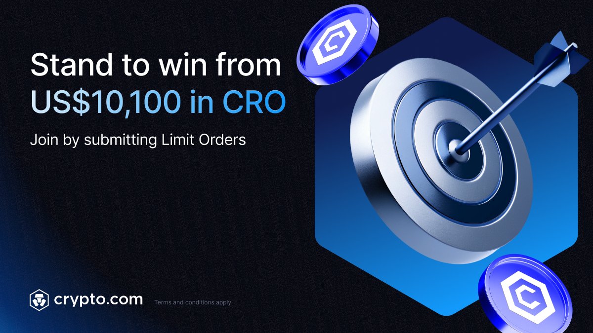 🚨 The Limit Order Trial ends on 22 Oct 🚨 Remember, the first Limit Order  you make in the https://t.co/hcDm4vdblb App earns you a chance to win US$10  in $CRO 🦁 Also,