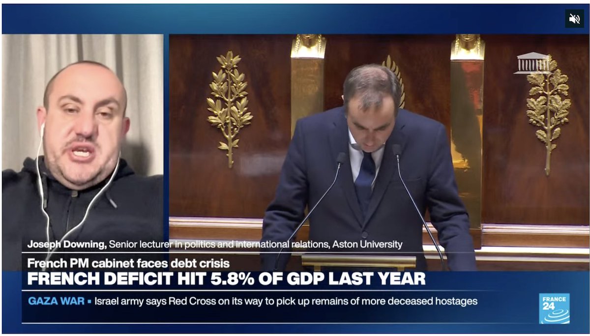 JosephDowning1's tweet photo. Stating the obvious tonight - by putting back tough pension reforms until 2027 France averts short time crisis but sets up tougher economic decisions for the future @France24_en @AstonUniversity @Aston_PIR https://t.co/ROySNY2L2t