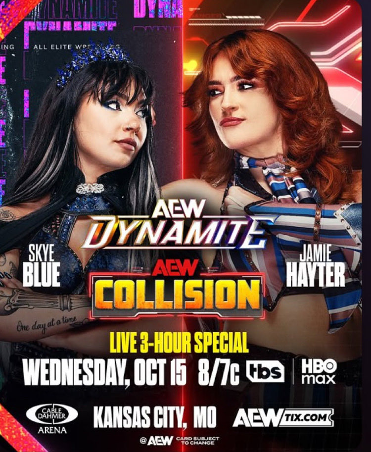 SkyeBlueNews's tweet image. Who will come out on top Tomorrow Night between Skye Blue vs Jamie Hayter 

Is it third time a charm for Skye or is it a hat trick of victories for Hayter on the Chicago Girl?

Don’t miss #AEWDynamite #AEWCollision Live

@Skyebyee 
@jmehytr
