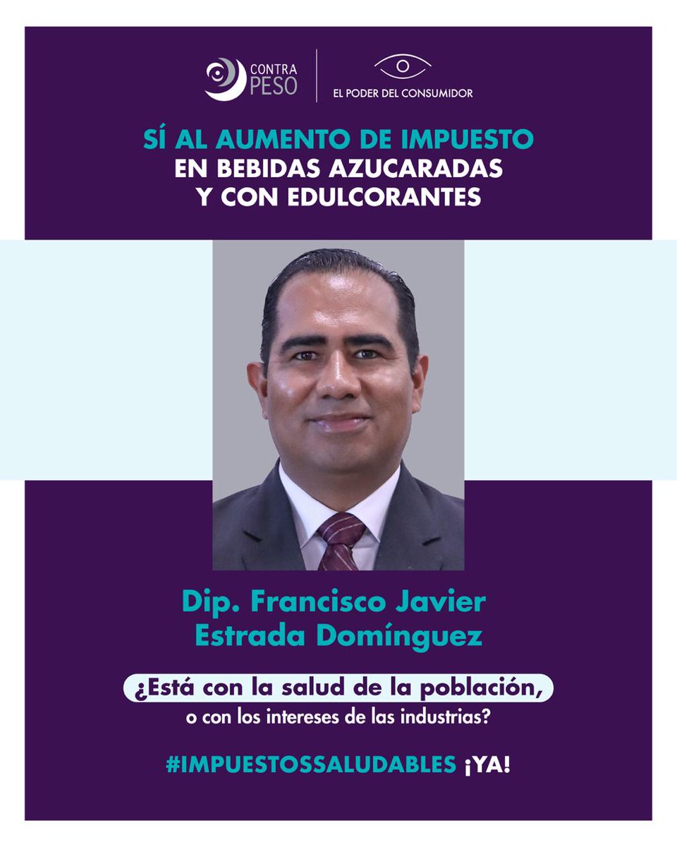 elpoderdelc's tweet image. Diputado Javier Estrada, hoy es un día clave para la salud en México.
🚨💰¡Vota sí al aumento de impuesto en bebidas azucaradas y con edulcorantes!
#ImpuestosSaludables YA!
