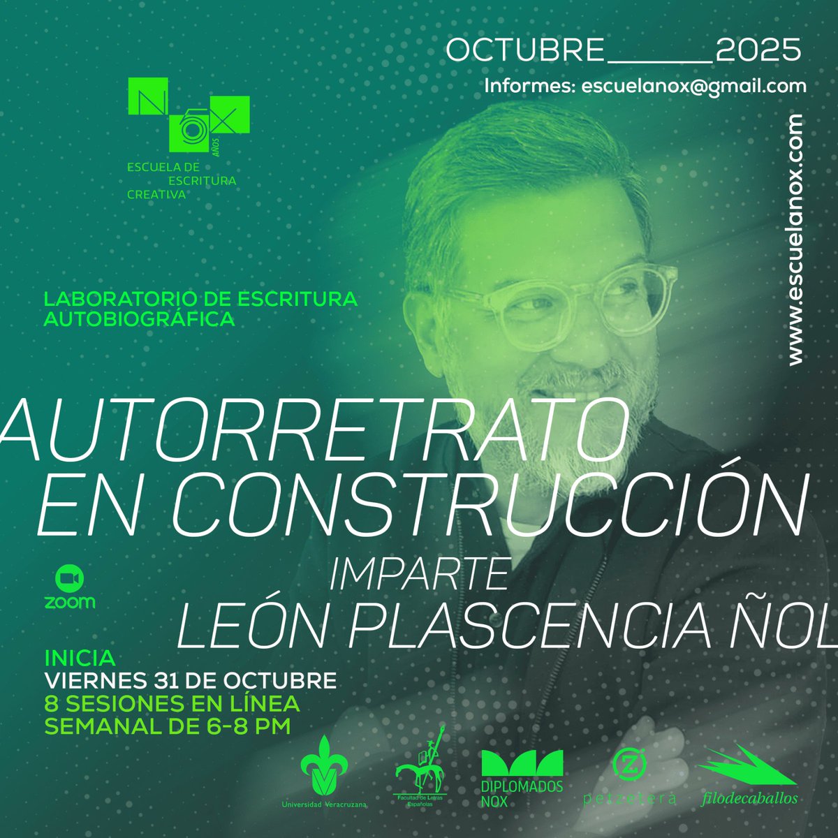 📚✏️ ¿Te gustaría escribir sobre tus experiencias? Conoce nuestro laboratorio de escritura autobiográfica impartido por León Plascencia Ñol.

¡Iniciamos el viernes 31 de octubre!

📲 Consulta toda la información en nuestra web: escuelanox.com/laboratorio-de…