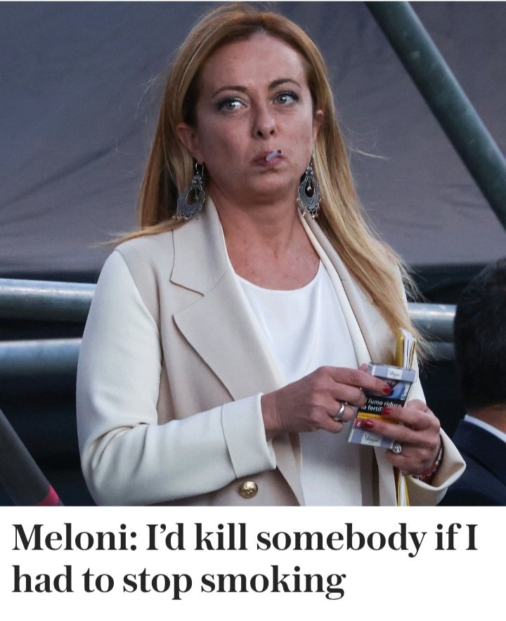Suffragettes died so that Meloni could live free and smoke