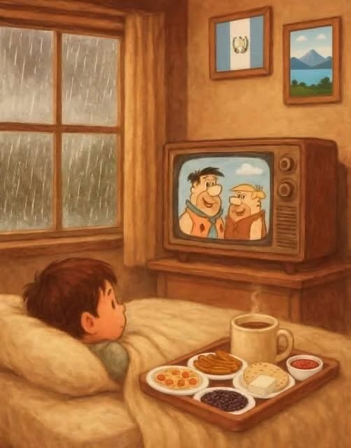 Chris_Branco's tweet photo. ⚠️6:00 da manhã

Chuva forte lá fora.

Sua mãe diz para você não se levantar, que hoje não haverá aula, porque quase nenhuma criança vai.

Você liga a TV, coloca no Canal 13.

Lá estão os Flintstones, o seu desenho favorito das manhãs.

Alguns minutos depois, sua mãe entra no quarto com aquele café da manhã que nunca se esquece.

Pão com queijo, café com leite quentinho, servido na cama, com gosto de casa e carinho de mãe.

Não teve lição de casa nesse dia.

Não houve pressa.

Só chuva, cobertores, desenhos animados e amor de mãe.

Como era bom ser criança e não saber o quanto éramos felizes.￼

Não é? 🥹🥹🥹🥹