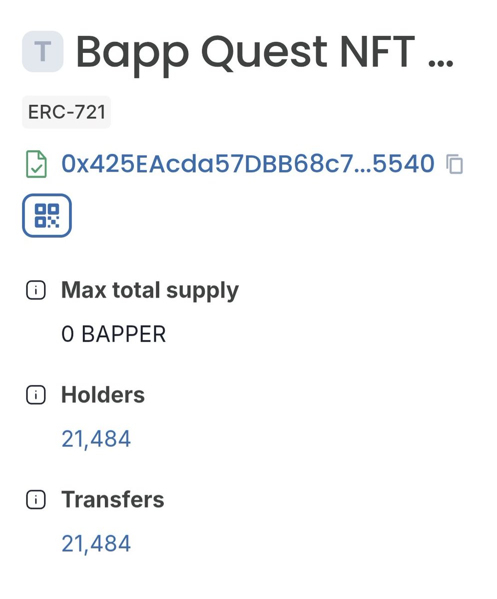 Citrea testneti tamamlayanların mintleye bildiği Bapp Quest koleksiyonunu 21484 cüzdan mintlemiş. Daha 15 gün var ama bence 25bini geçmez holder bu gidişle. Tokenin 5% ni bu NFTlere ayırsalar 500 dolar üzerinde bir ödül gele bilir her kese .