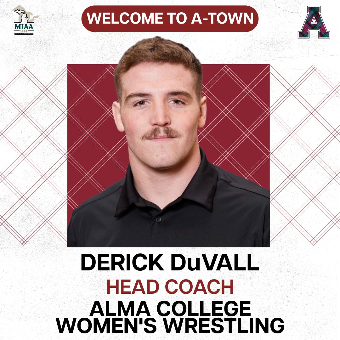 Alma College Scots (@almascots) on Twitter photo ๐๐๐ก๐๐ค๐ข๐ ๐ฉ๐ค ๐
ฐ๏ธ-๐๐ค๐ฌ๐ฃ
Alma College Athletics is proud to announce Derick DuVall as the second Women's Wrestling coach in program history!
๐ฐ at almascots.com ๐๐๐ก๐๐ค๐ข๐ ๐ฉ๐ค ๐
ฐ๏ธ-๐๐ค๐ฌ๐ฃ
Alma College Athletics is proud to announce Derick DuVall as the second Women's Wrestling coach in program history!
๐ฐ at almascots.com