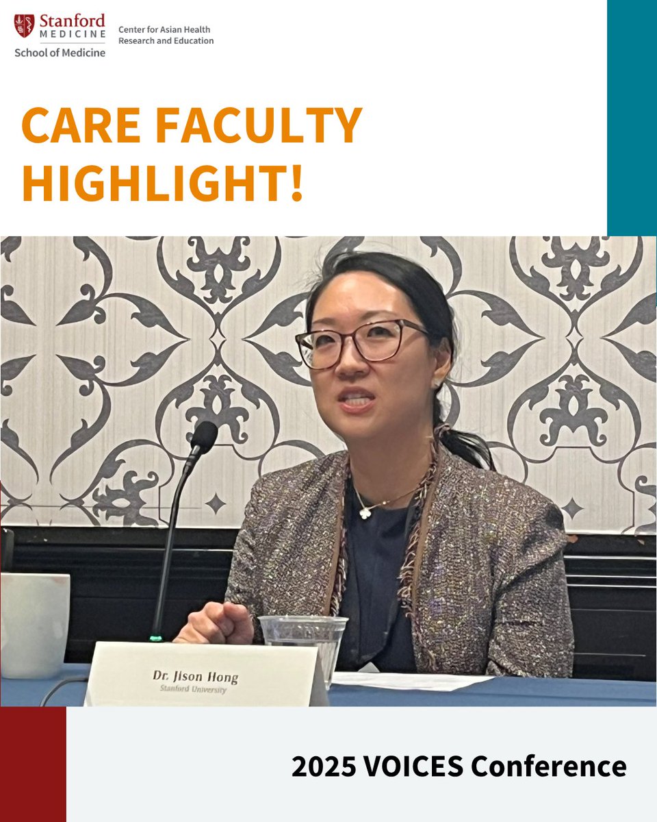 StanfordCAREs's tweet photo. Congrats to Dr. Jison Hong, CARE faculty, on her impactful talk at @APIAHFβs 15th Annual #VOICESConference on Rare & Infectious Diseases in AANHPI Communities!
Her voice continues to drive progress in #AANHPIHealth ππͺ
#StanfordCARE #CommunityHealth https://t.co/ansor6abVV