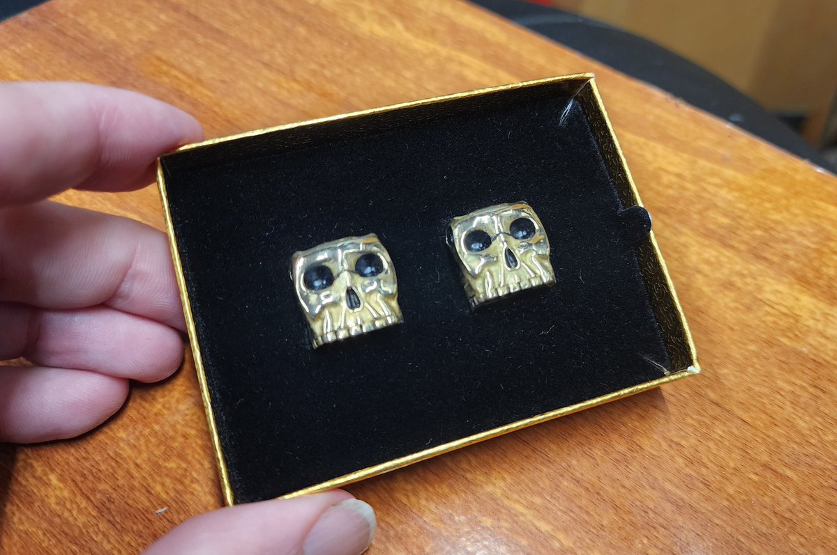 Brass Skull Dice. Full size, hand cast and finished. Probably cursed.