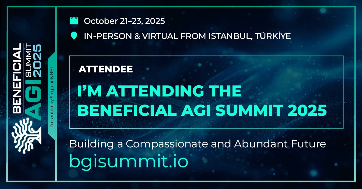 Excited to be heading to Istanbul for the BGI Summit 2025 joining global AI leaders and innovators to discuss pressing challenges in developing beneficial AGI for humanity. If you don't want to miss it register now to watch online: shorturl.at/0VYCQ
#BGI25 #BeneficialAGI