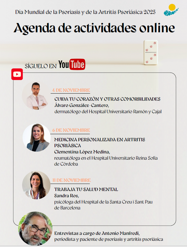 Encantado de participar como ponente en el Día Mundial contra la psoriasis 2025 y de poder compartir los resultados de nuestras más recientes investigaciones en artritis psoriásica precoz. <a href="/accionpsoriasis/">Acción Psoriasis</a>