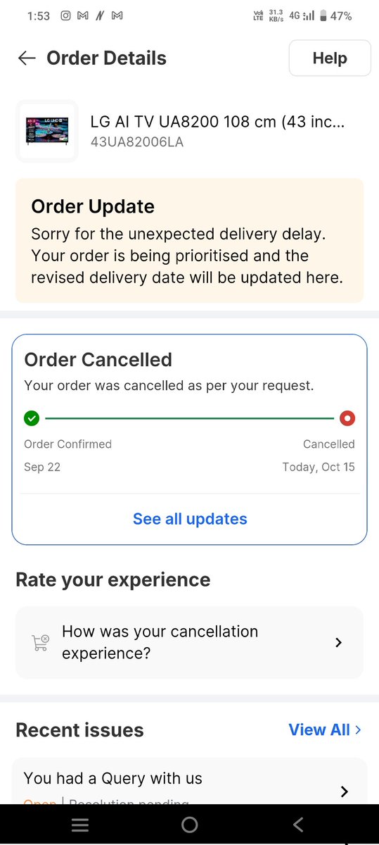 rahulm0902's tweet photo. Worst ever experience of this fake big billion sale. I have made order since 24 days and still not shipped paying the bill of credit card for the order which is not delivered and now will get refund next month money getting blocked unnecessarily.
Thanks to the fraud BBD. https://t.co/f99T9fAPjM