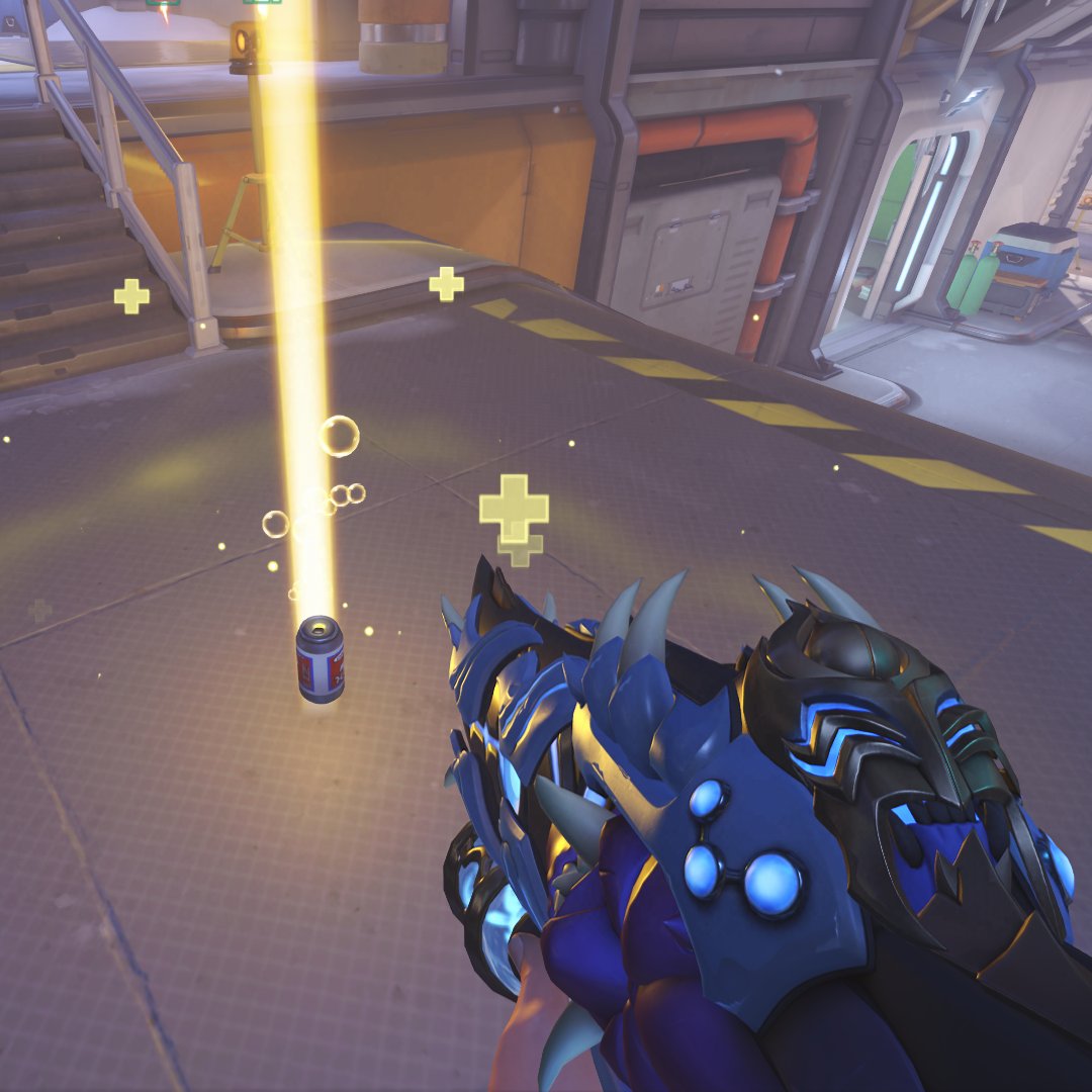 Last_OW_Skin's tweet image. Just a reminder that not all Mythic Weapons are made equal.
Kiriko's Mythic Weapon, Spirit Keeper, has a fully unique Suzu (which is barely seen in gameplay), while Soldier: 76's Biotic Field and Widowmaker's Venom Mine (which are seen in gameplay) default to your skin.