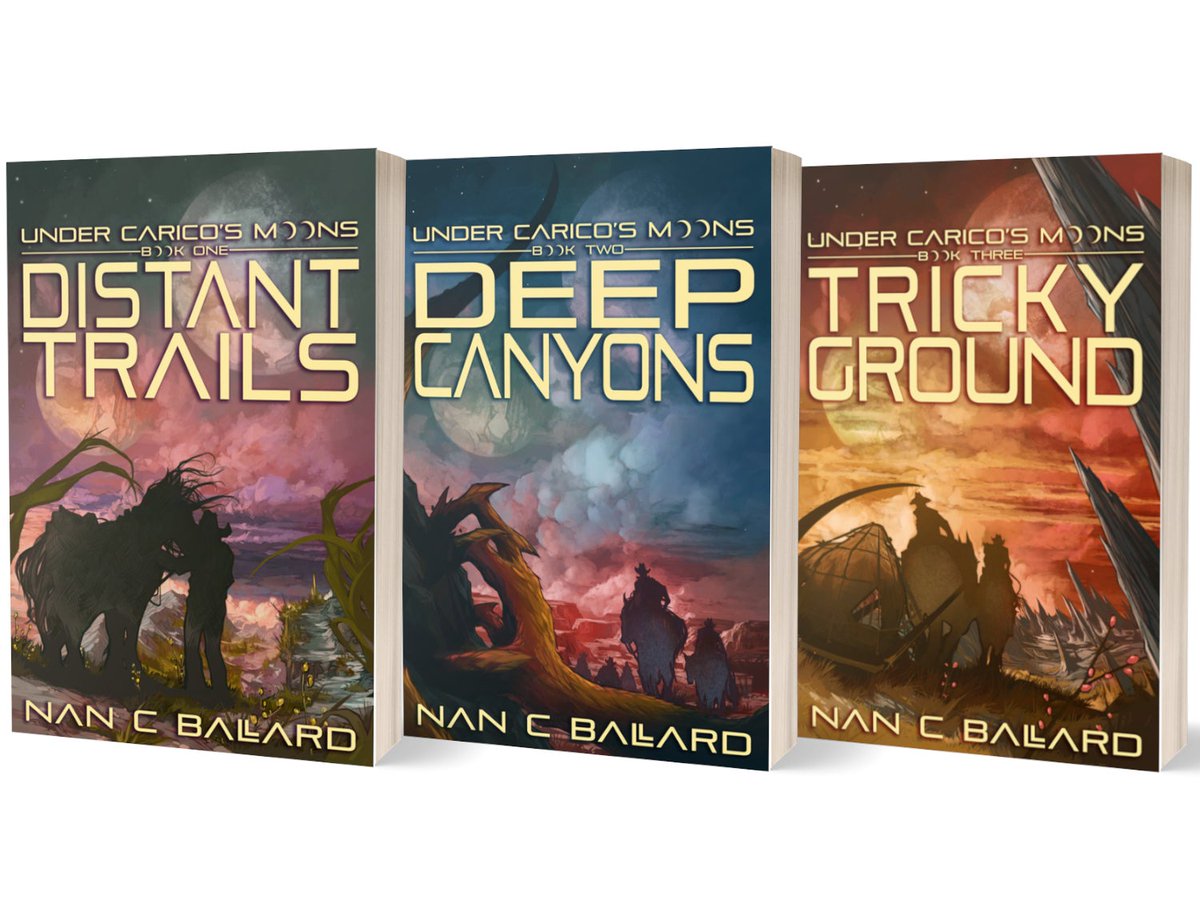 A sweeping SciFi Western trilogy with romance, heartbreak, action, and ... aliens? Yes, please!

Get Nan C Ballard's Under Carico's Moons trilogy today!

25% off the entire trilogy at our store at: bit.ly/NaPstore