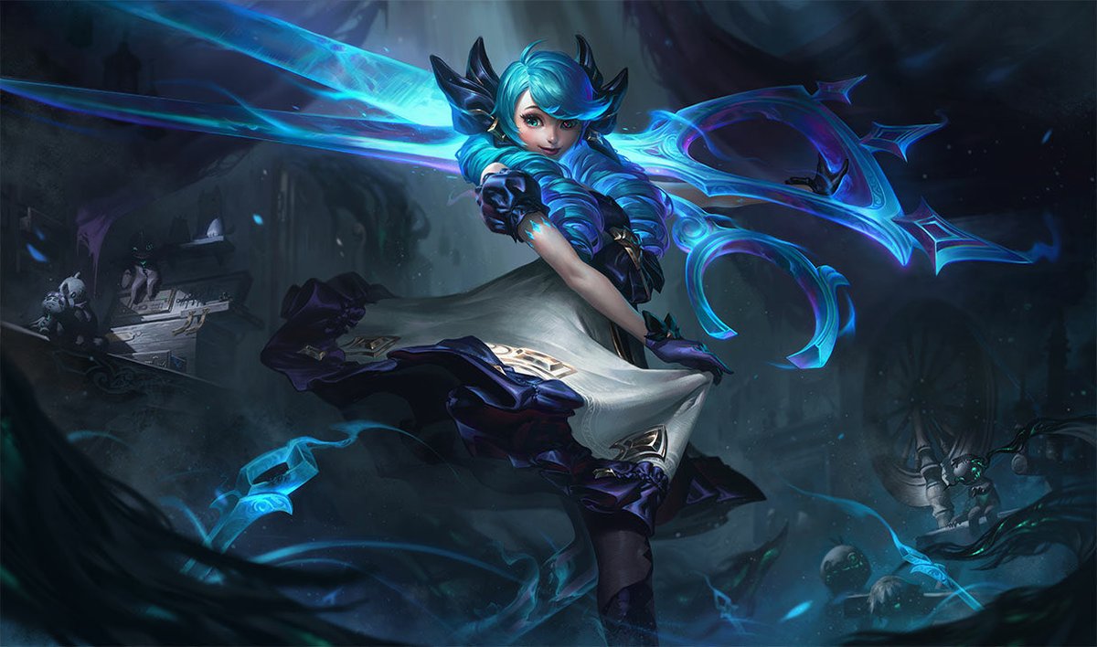 Gwen changes (mostly reverting everything):
- Base health increased from 600 to 620
- Health growth increased from 110 to 115
- Base armor increased from 33 to 39
- Attack speed growth reduced from 2.5% to 2.25%
- P damage AP ratio increased from 0.55% per 100 AP to 0.6%
- Q AP
