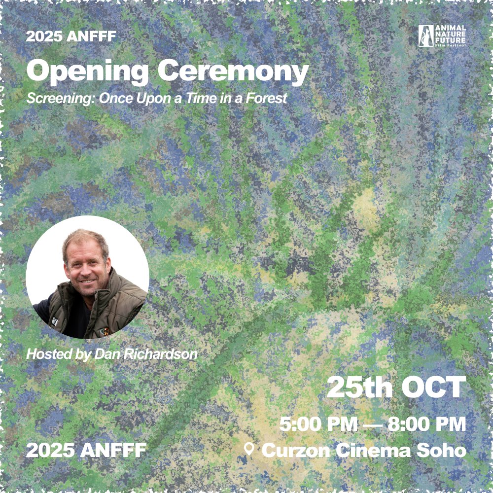 Very proud and grateful to be co-hosting the opening ceremony of the 2025 Animal Nature Future Film Festival. Join us on October 25th at London’s Curzon Cinema in Soho. 
Tickets via anfff.org 
<a href="/ANFFF_FilmFest/">Animal Nature Future Film Festival</a> ☺️🙏🏼💚