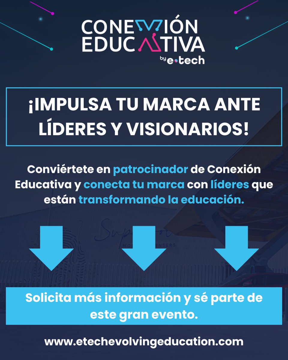 ConEdubyETech's tweet image. 📣 Posiciona tu marca frente a quienes están transformando la educación.
🌐 Conviértete en patrocinador de Conexión Educativa, conecta con tomadores de decisión y genera alianzas estratégicas.
etechevolvingeducation.com
#ETECHEVENT #ConexiónEducativa2026