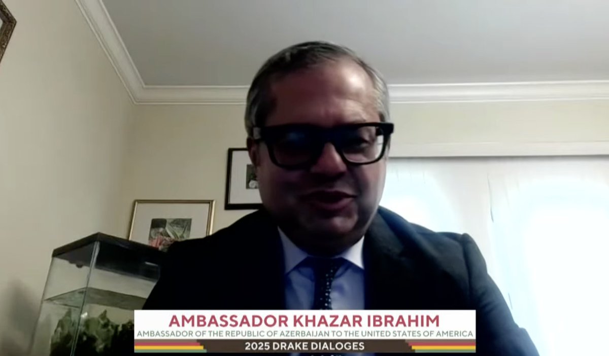 ForumDrake's tweet photo. Amid geopolitical uncertainties, "partnership, alliance, and friendship are much more important than extra revenue."

- Amb. Khazar Ibrahim (@hazar_khazar), Ambassador of Azerbaijan to the U.S.

Live now: https://t.co/hxMeB769O4

#thedrakeforum #energy #energysecurity https://t.co/nsghuWXpf4
