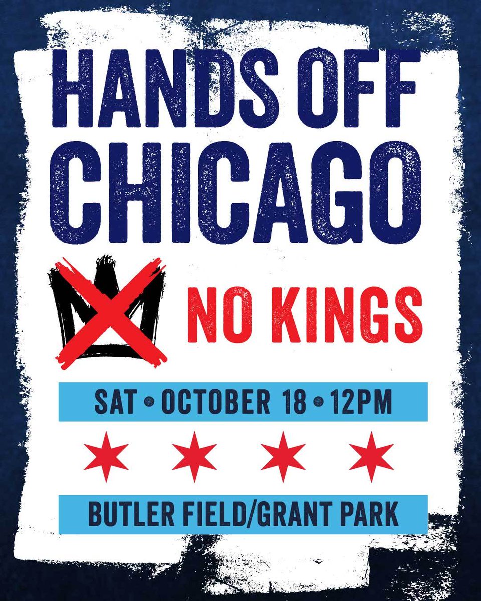 SEIULocal73's tweet image. Here in Chicago we know how to rise up, fight back, and support each other. We are united in opposing illegal and unnecessary attacks against our neighbors, our communities, and our democracy. Join us in a national day of action to declare: No Kings and Hands Off Chicago!