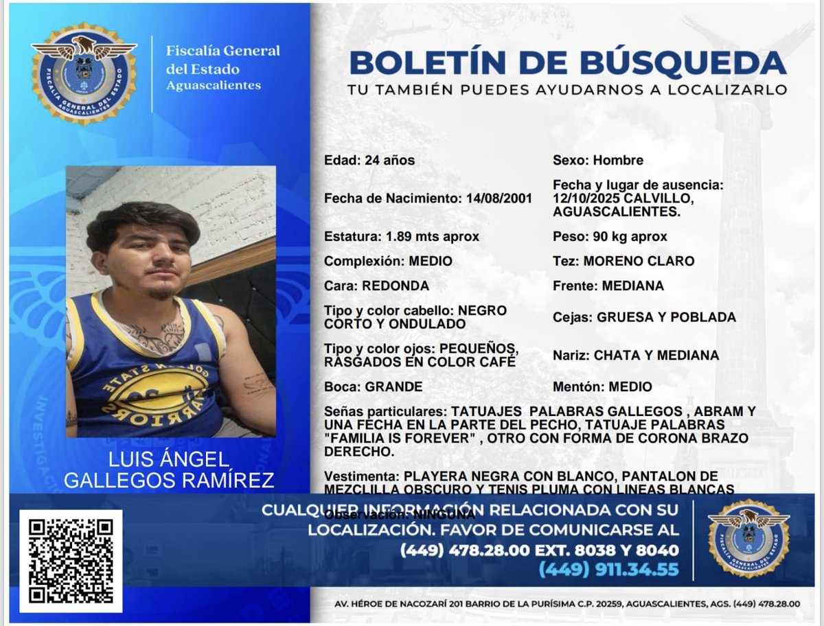 JLMNoticias's tweet photo. #AlMomento La Fiscalía de Aguascalientes difunde Ficha de Búsqueda de Diego Martínez Tejeda y Luis Ángel Gallegos Ramírez, reportados como desaparecidos en Calvillo, y que pudieran haber sido víctimas de los hechos en Colomos, donde se hallaron dos vehículos incendiados https://t.co/1iLyGT7DzW