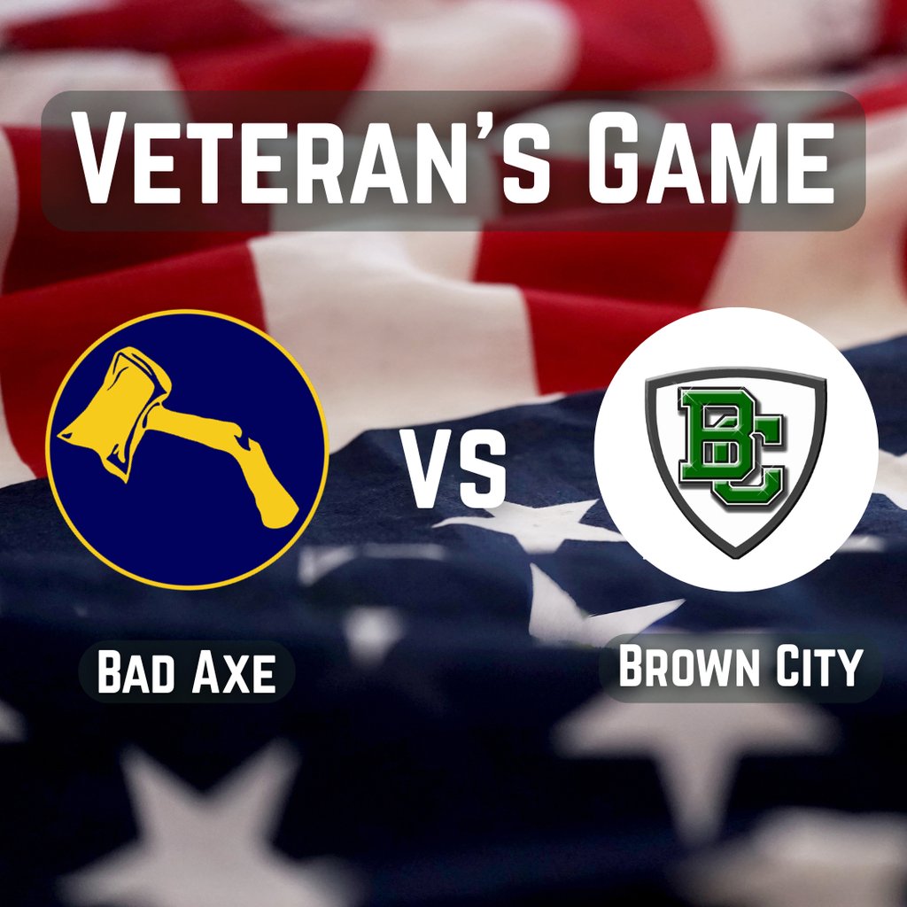 The Bad Axe Varsity Boys Football Team wants to thank all community Veterans for their service in protecting our country by dedicating this Friday's game against Brown City to YOU.  Veterans, please join us at our home field at 6:35 pm, October 17 to be recognized. 📷