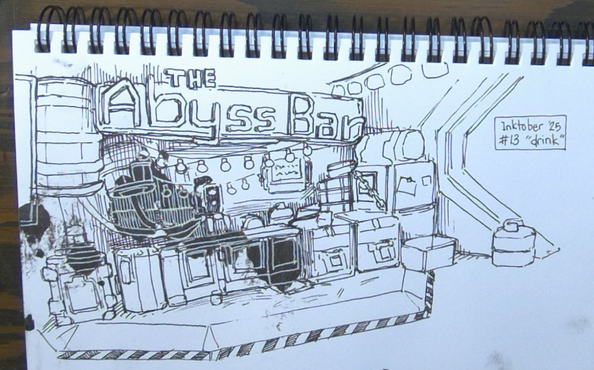 Thankfully the ink spilled behind the drawing #inktober #Inktober2025 #drawing