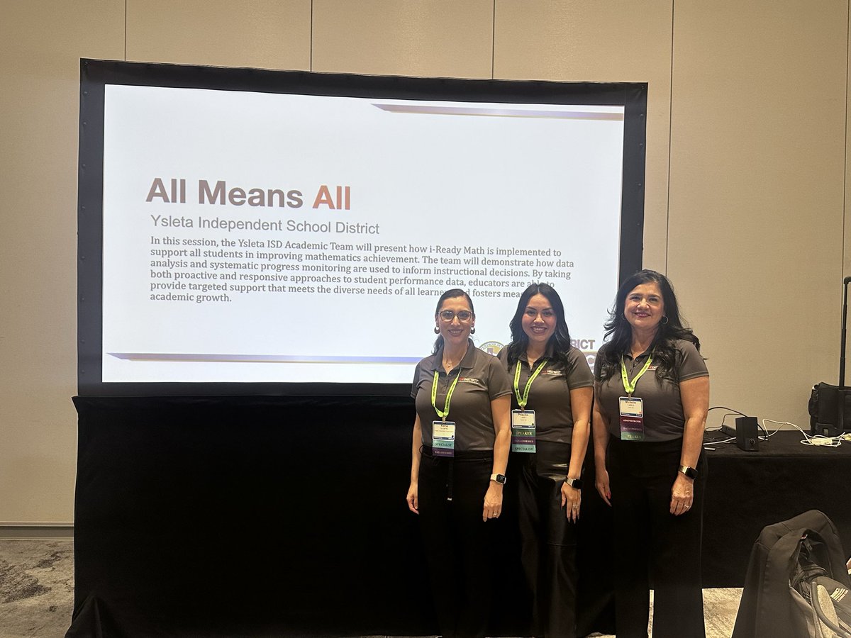 Michelle Cadena (@mcadena_yisd) on Twitter photo All means ALL <a href="/YsletaISD/">Ysleta ISD</a>. It was an honor to represent #THEDISTRICT <a href="/iReady/">i-Ready</a> Summit in Dallas, Texas! <a href="/PK8Academics/">YISD PK-8 Academics</a> <a href="/BrendaChR1/">Brenda Chacon-Robles, Ed.D.</a> All means ALL <a href="/YsletaISD/">Ysleta ISD</a>. It was an honor to represent #THEDISTRICT <a href="/iReady/">i-Ready</a> Summit in Dallas, Texas! <a href="/PK8Academics/">YISD PK-8 Academics</a> <a href="/BrendaChR1/">Brenda Chacon-Robles, Ed.D.</a>