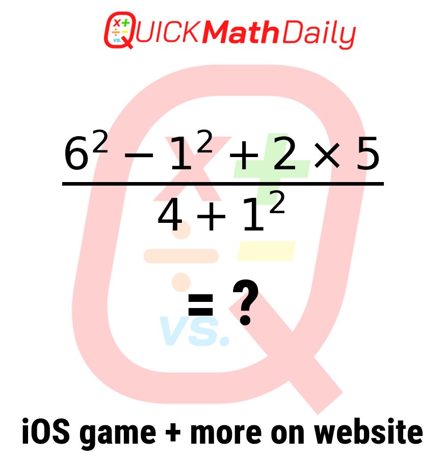QuickMathDaily's tweet image. 🤔 Solve This Tricky Problem w/o a Calculator‼️ 🧮
Share Your Answer Below!👇