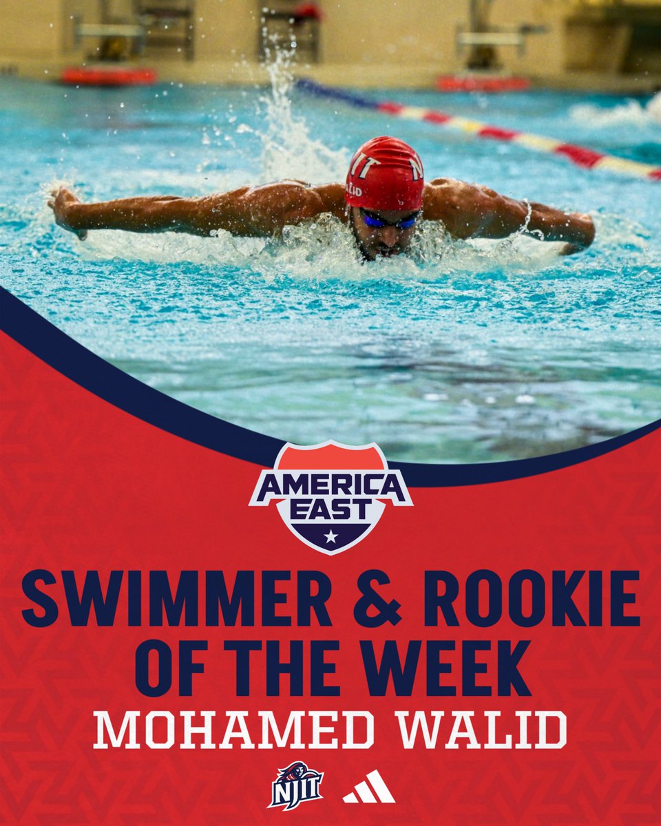 𝐀𝐦𝐞𝐫𝐢𝐜𝐚 𝐄𝐚𝐬𝐭 𝐒𝐰𝐢𝐦𝐦𝐞𝐫 𝐚𝐧𝐝 𝐑𝐨𝐨𝐤𝐢𝐞 𝐨𝐟 𝐭𝐡𝐞 𝐖𝐞𝐞𝐤, Mohamed Walid! 👏

⚔️ Ranks first in the AE in the 200 fly (1:50.32) by 3 seconds - a CSCAA B-cut time
⚔️ Ranks third in the AE in the 100 fly (49.36)

#RollTech ⚔️