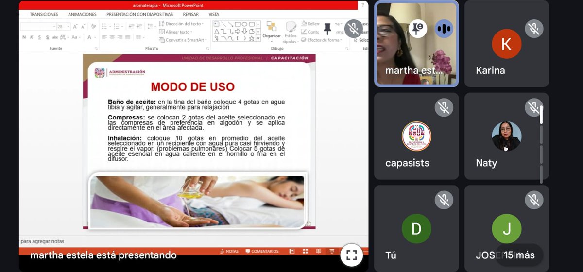 📌Con el fin de continuar promoviendo entornos laborales saludables, mediante la Unidad de Desarrollo Profesional impartimos a personal de <a href="/COESIDA_GobOax/">COESIDA_GobOax</a> el taller de Aromaterapia, una actividad orientada a fortalecer el bienestar del funcionariado. 🙌🏼