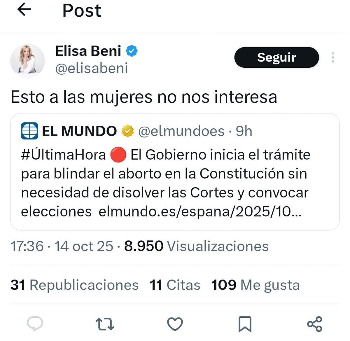 Elisa Beni antes de trabajar en telemadrid
VS
Elisa Beni trabajando en telemadrid