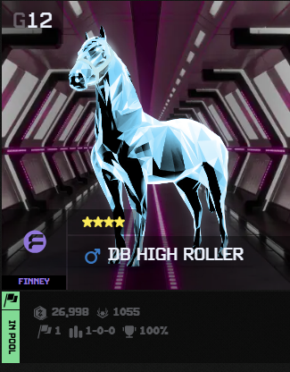 Season 3 of <a href="/zed_champions/">ZED CHAMPIONS</a> starting off with a Bang for me! 🎉

Bred 4⭐️ mares with 4⭐️ Studs 5 times. Resulted in 4 4⭐️ foals, which is a decent hit rate. 

So far Pistol Pete pulled 1.95 odds and won his debut race. 

High Roller pulled 1.7 and won his debut race as well, with