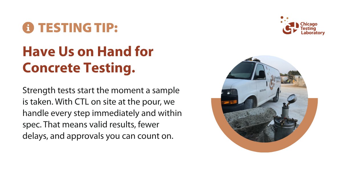 CHITestingLab's tweet image. Concrete doesn’t wait. Neither should your testing. 
Click here to get your testing in time.
bit.ly/47hfMxe
#ChicagoTestingLab #CTL #ConcreteTesting #TimelyResults #ConstructionSupport