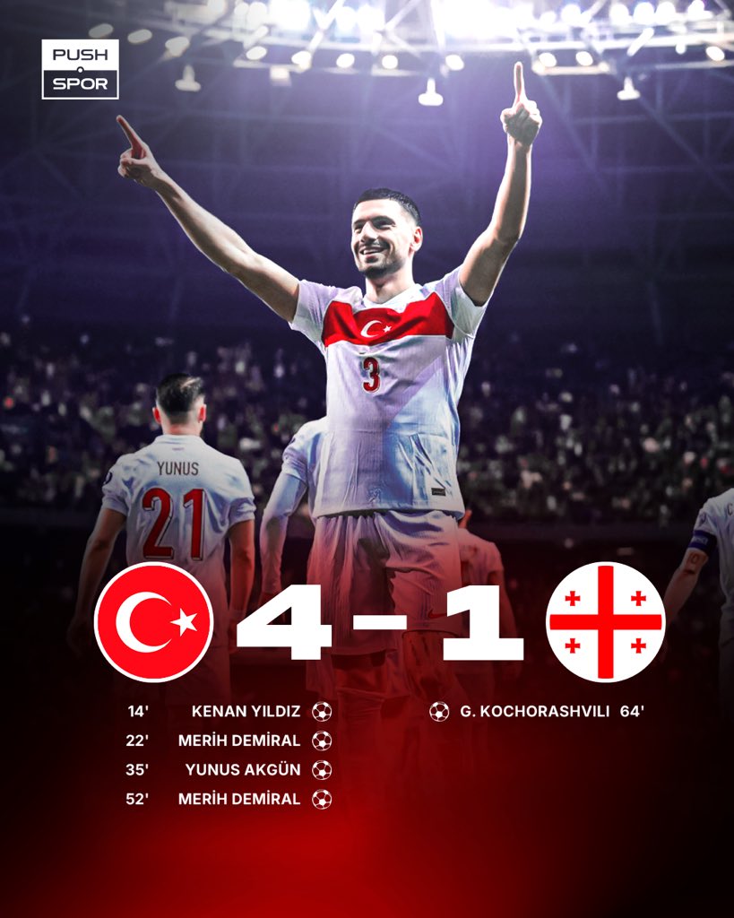 Milli Takımımız, Gürcistan’ı 4-1 mağlup etti.