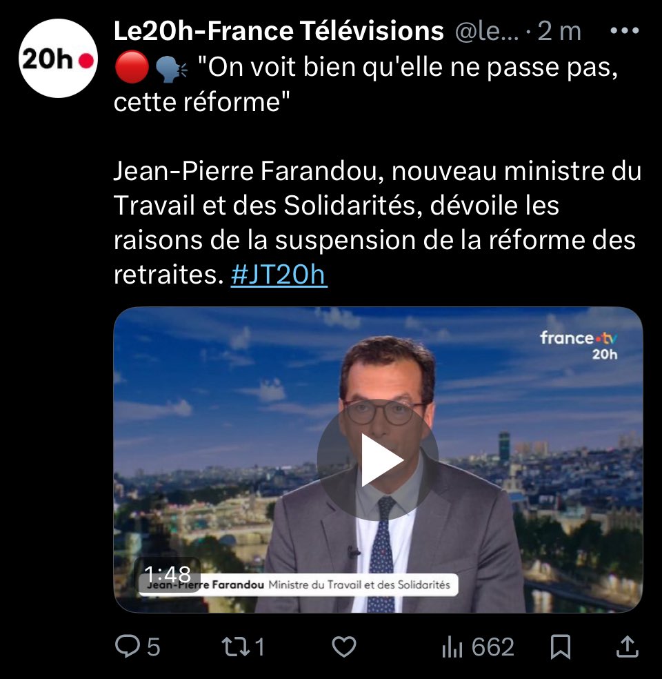 <a href="/le20hfrancetele/">Le20h-France Télévisions</a> Voilà que vous supprimez votre tweet en tronquant la référence aux autistes. Flagrant délit de manipulation de l'information, qui pour vous a le double avantage de sauver la présentatrice qui ne le reprend même pas sur ses propos déplacés, et de ne pas vous mouiller.. Incroyable.
