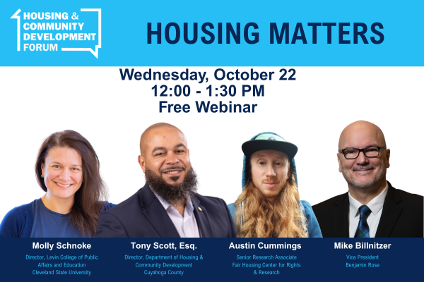 Join us this Wednesday for a free webinar! Learn more about the Countywide Housing Study, completed by <a href="/CSULevinCollege/">Levin College of Public Affairs and Education</a> earlier this year, and how Cuyahoga County can use the study as a roadmap to address housing needs throughout the region. hrrc-ch.org/?page_id=29426