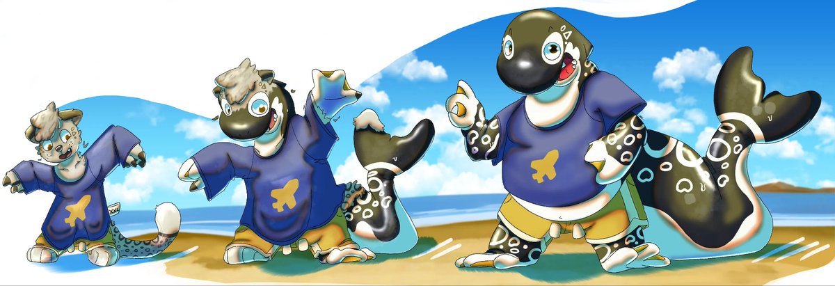 I gave my friend <a href="/CrizBN/">Chris the Mew</a> a new outfit, but maybe it was a little too big for him... wait, nevermind.

I guess he is stuck with that outfit for some time in that new Orca body.
Day 14 of #Octransfur - Stuck.
#furry #TFTuesday #TFeveryday #transfur