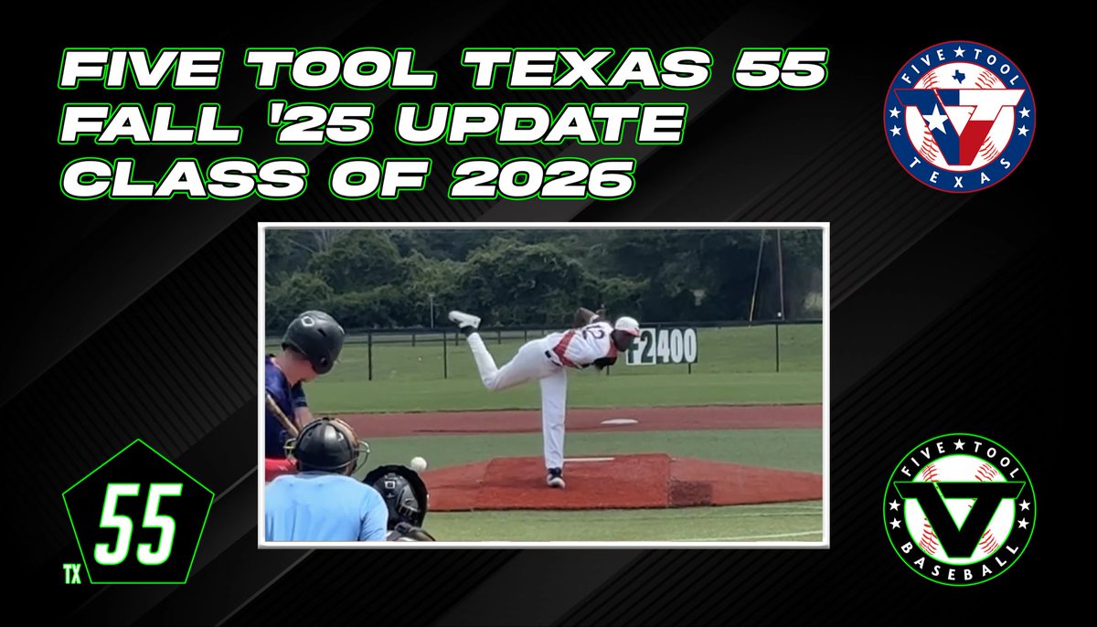DustinLMcComas's tweet image. 🚨 2026 @FiveToolTexas 5️⃣5️⃣ Update

🤯 Loaded with RHPs…

@KarsonReeder, @CooperWebb2026, @treyrangel03, @JamesJorgy07, @Landon_Brown_6, @jordangarza2026, @BraydonWisener, @jacksmejkal02, @Cashscarb, @jaydenmstewart, @jobe_reed 

👉 FULL RANKINGS LIST: fivetool.org/achievement/20…