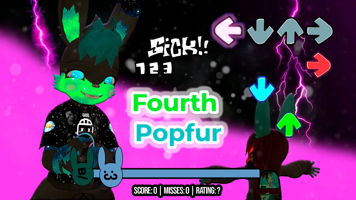 CVorox's tweet image. After 9 years of development, please let me know what you think, after you had a chance to play it. @joaoadao09  (inspired by FNF- Fourth Update)#VRChat #Nanachi #Furry 🐰