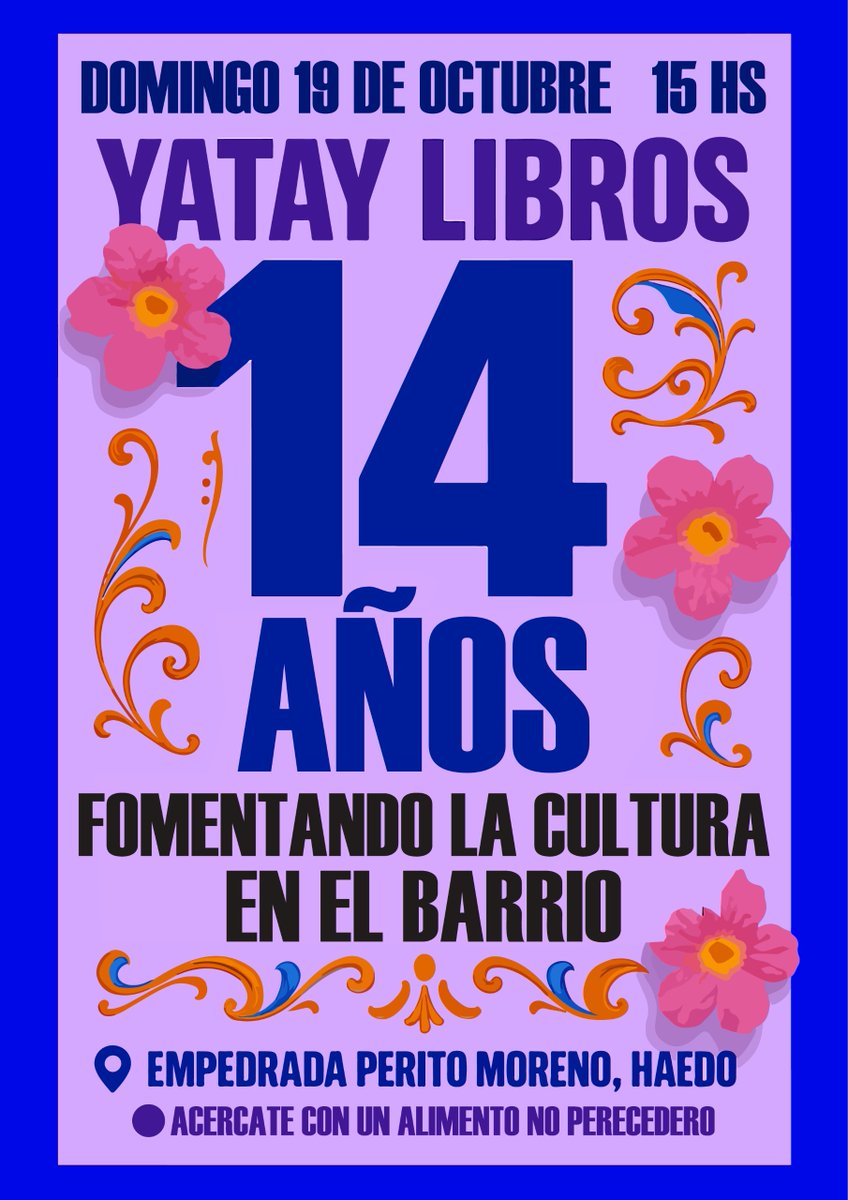 CaveLibrum's tweet photo. Nos sumamos al festejo de los 14 años de Yatay Libros, la librería que le da vida a Haedo y ese no se qué a las callecitas de la Estación... Estaremos con todos nuestros títulos y combos imperdibles en la empedrada Perito Moreno. ¡No se lo pierdan!
https://t.co/yDIbxUdoNN https://t.co/4o2COtbXPV