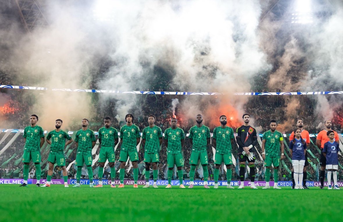 الحمدلله الحمدلله.. ألف مبروك يا أغلى شعار ألف مبروك يا وطن ألف مبروك للمنتخب الى مونديال العالم 💚💚💚💚

#كأس_العالم2026