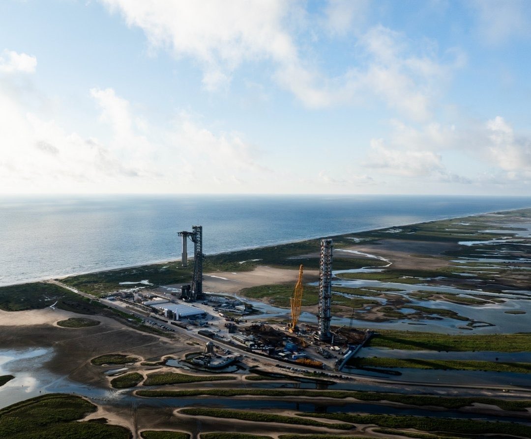 Goose (@megagoose11) on Twitter photo -A fully successful launch
-New generation Ship started stacking
-New generation Booster sections rolled
-Pad 1 being saved for demolition
STARBASE NEVER SLEEPS -A fully successful launch
-New generation Ship started stacking
-New generation Booster sections rolled
-Pad 1 being saved for demolition
STARBASE NEVER SLEEPS