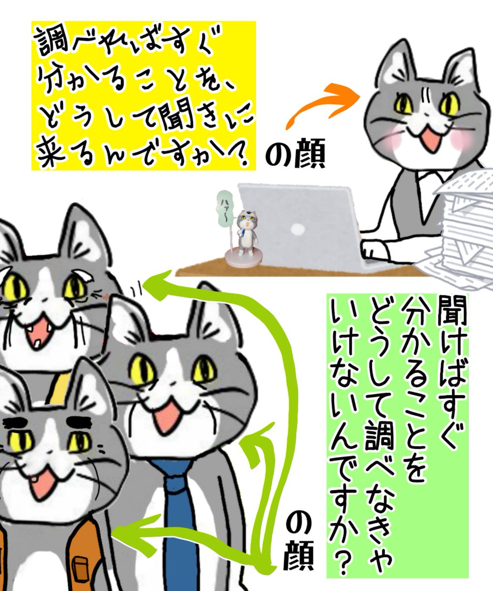 調べる派と聞く派、両者のミゾは深まるばかり #現場猫